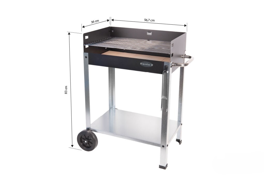 Barbacoa de carbón con ruedas - Imagen 2