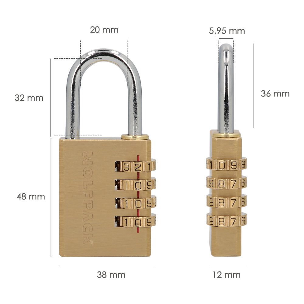 Candado Combinación Laton 40 mm. 4 dígitos - Imagen 3