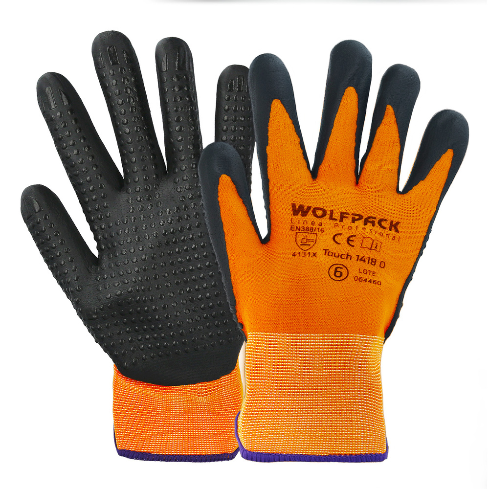 Guantes Nylon Con Palma En Foam y Puntos Nitrilo Touch
