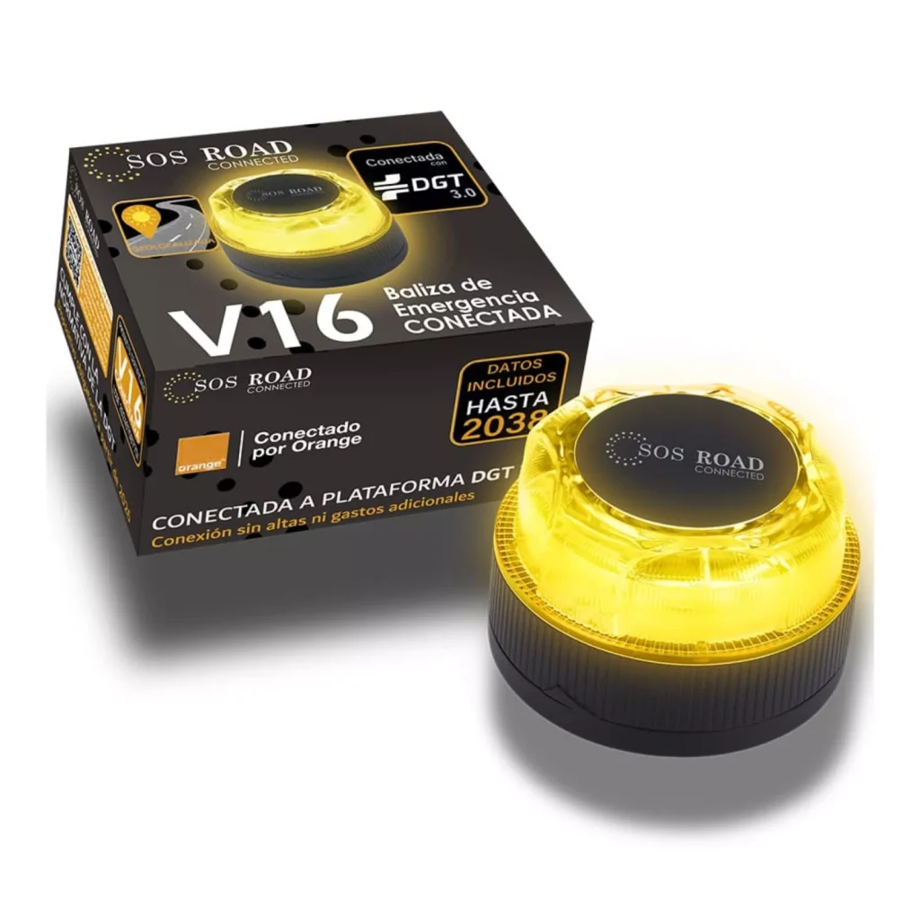 SOS ROAD CONNECTED BALIZA V16 DE EMERGENCIA HOMOLOGADA CONECTADA GEOLOCALIZABLE CON DGT 3.0