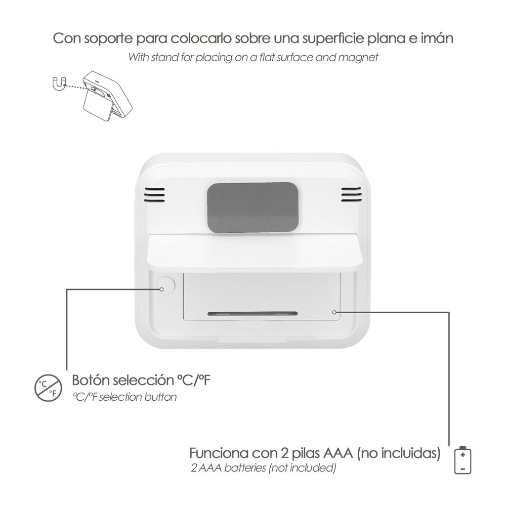 Termómetro Digital Con Indicador De Humedad - Imagen 2